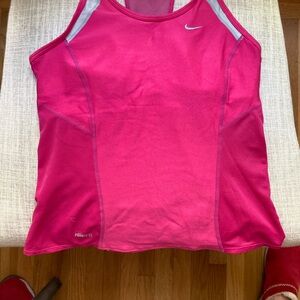 Vibrant Pink Nike swoosh Tank Top